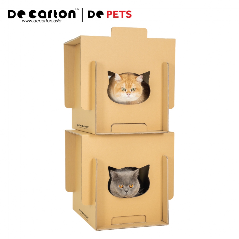 Cardboard Stackable Meow Meow Box (Set of 2)