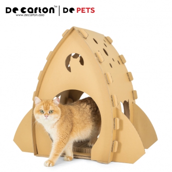 Cardboard Rocket Ship Cat House