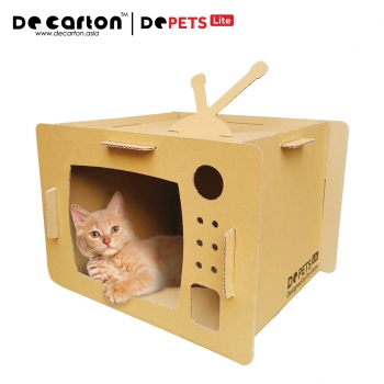 Cardboard Retro TV Cat House