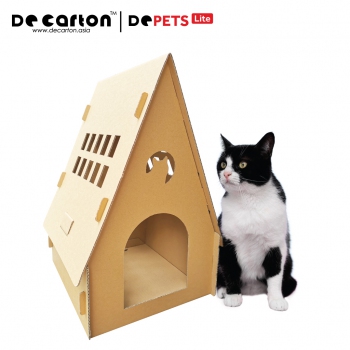Cardboard Triangular-Shaped Cat House