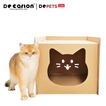 Cardboard Cute Emoji Cat House