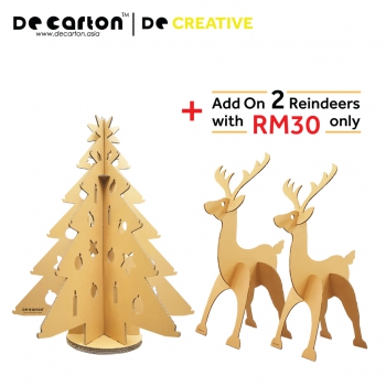 4ft Cardboard Christmas Tree + 2 Cardboard Reindeer sets