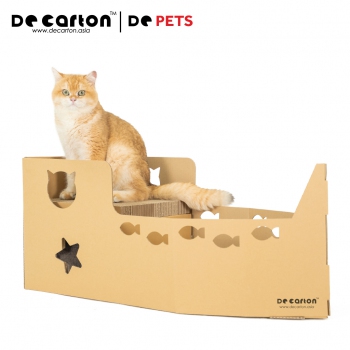 Cardboard Pirate Ship Cat House